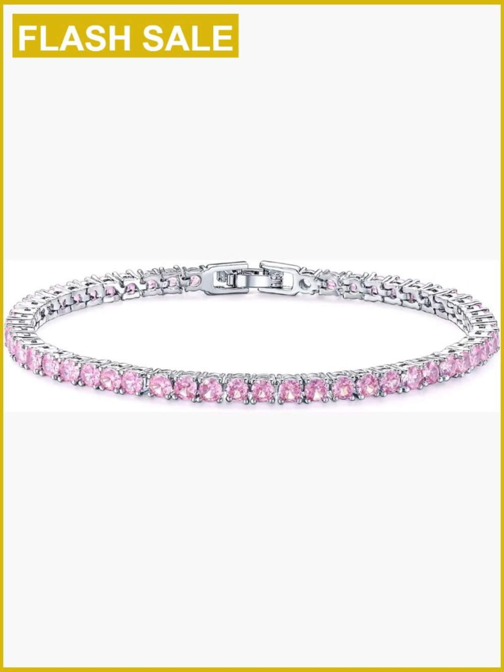 Tennis Bracelet - 3mm Cubic Zirconia Birthstone Bracelet - 6.5-7.5 Inch